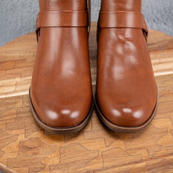 FRYE & CO Elodie Harness Ankle Boots Moto Brush Brown Women's 6.5 M - Picture 3 of 7